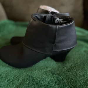 Black booties with low heel brand new